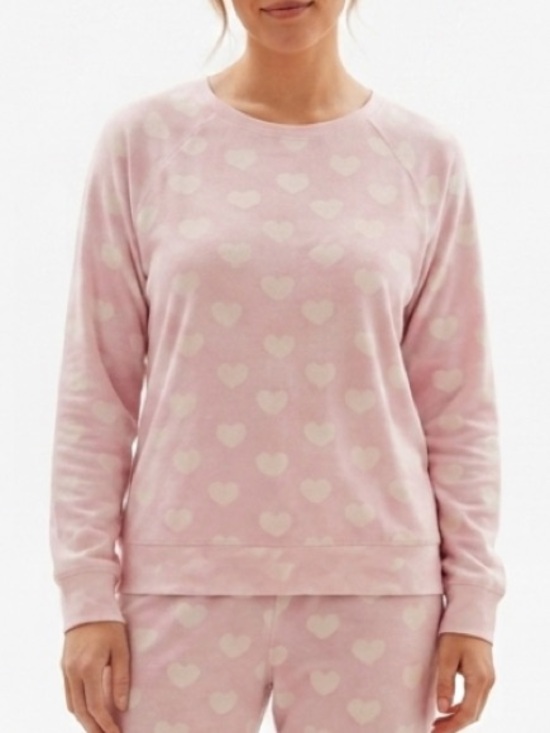 kate spade Other - kate spade New York Light Pink Heart-Print Long-Sleeve Pajama Top in Size XL
